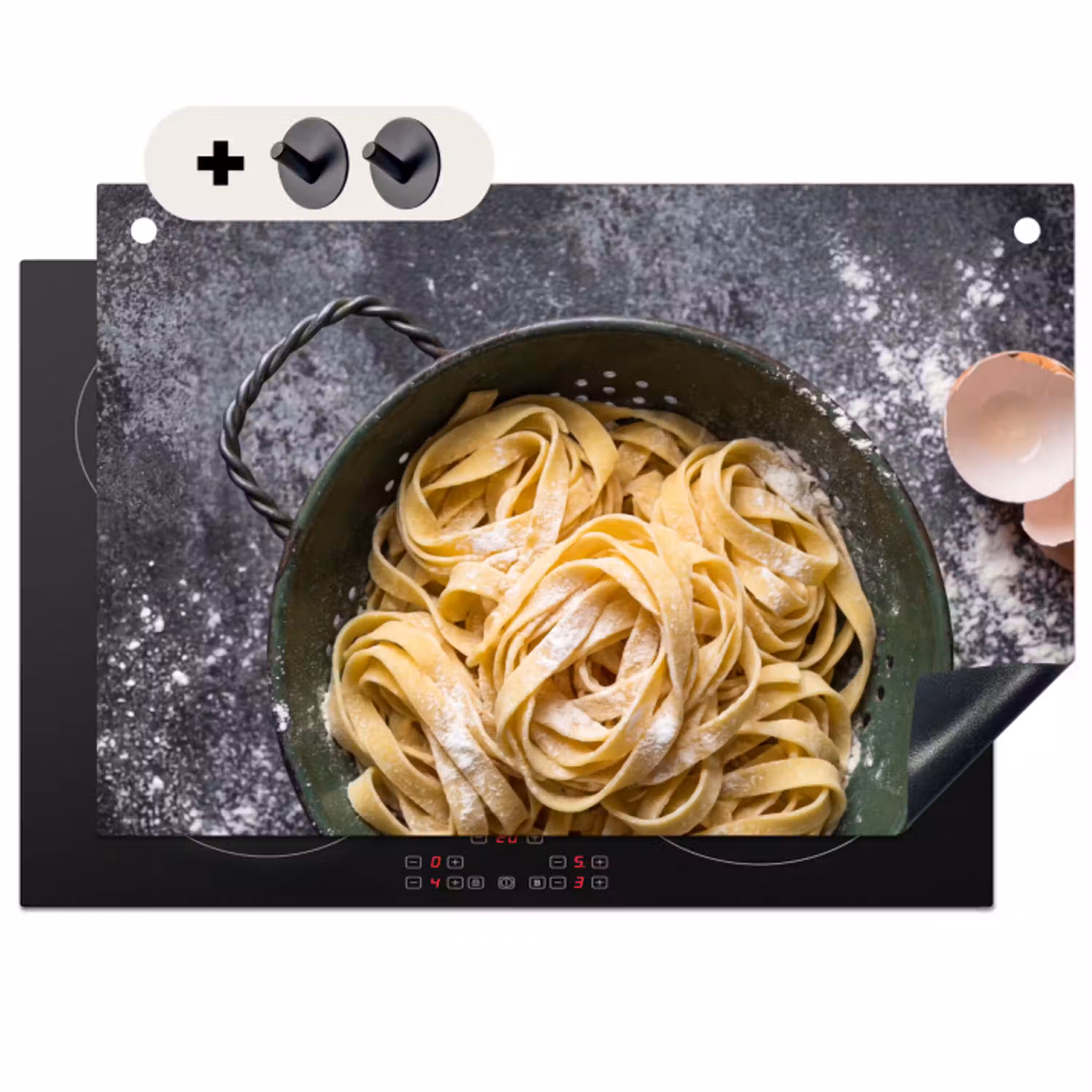 Pasta - Keuken - Eten Inductie beschemer met haakjes klein -3d