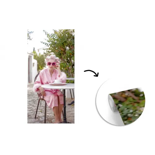 Ochtendjas - Krulspelden - Roze fotobehang vinyl groot -3d