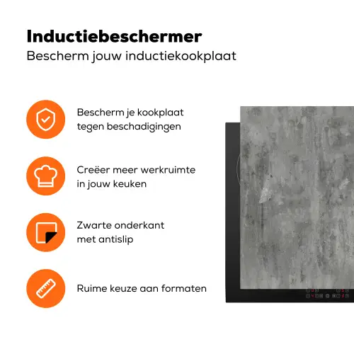 Roest - Beton - Patroon Inductie beschermer vinyl 3mm klein 276 -zzzzzzz-td-ups