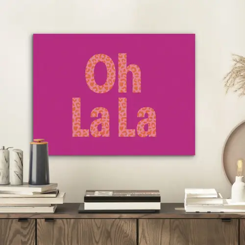Oh la la - Luipaardprint - Roze PET vilt klein -sfeer1