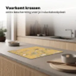 IJsvogels - Bloesem - Geel Inductie beschermer vinyl 3mm middel -sfeer1