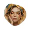 Vrouwen - Portret - Luxe - Goud Wandcirkel Organisch Forex 3mm klein -3d