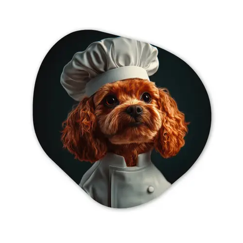 Bruin - Kok - Hondje Wandcirkel Organisch Plexiglas middel -3d
