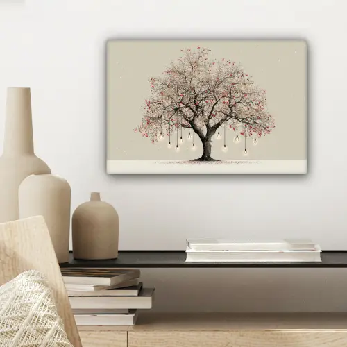 Lichtboom - Winter - Kerst - Meerkleurig canvas 2cm klein -sfeer6