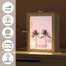 Palmbomen - Paars - Wolken - Lucht Light Box met kabel (Tafellamp) klein -USP_websiteoverzichtDE