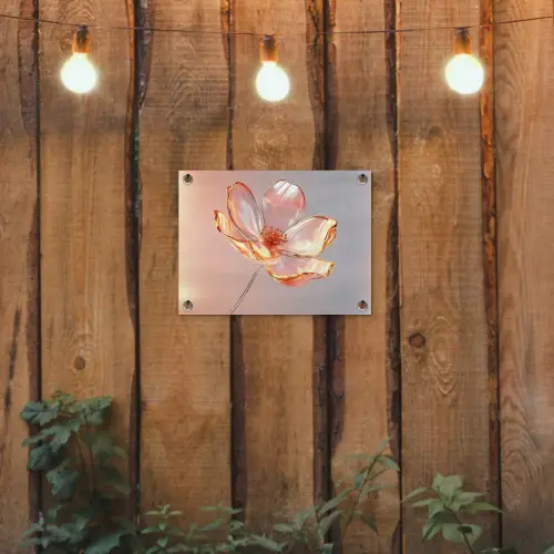 Glazen - Bloem - Roze tuinposter los doek klein -sfeer1