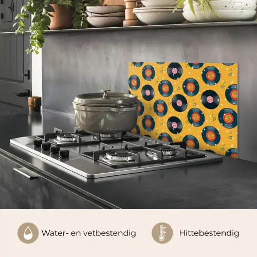 Muziek - Patroon - Geel keuken achterwand spatscherm klein 900 -usp_NL