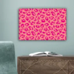 Panterprint - Roze - Dierenprint - Minimalistisch canvas 2cm klein -sfeer4