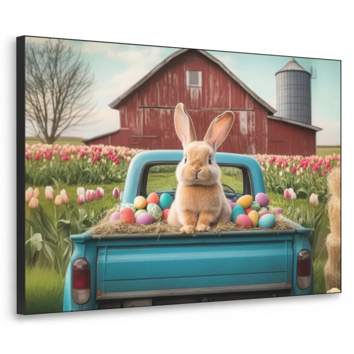Konijn - Boerderij - Eieren Textielframe - compleet frame klein -3d