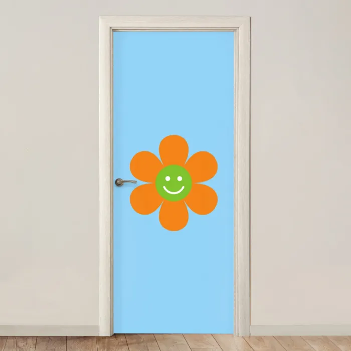 Bloem - Smiley - Kleurrijk deurposter klein -3d_beige