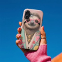 Luiaard - Bloemenprint - Bril - Roze Toughcase MagSafe Apple iPhone 17 klein -Sfeer1V