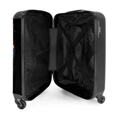 Oranje basketbal te midden van verfspetters NBS - Handbagage koffer - Unisex middel -binnenkant