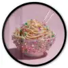 Noodles - Edelstenen - Stokjes - Roze Fotolijst rond zonder passe partout klein -3d