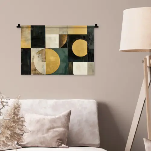 Abstract - Goud - Brons - Vormen - Geometrisch Wandkleed katoen klein -sfeer4