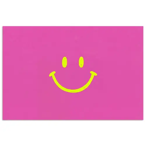 Smiley - Vrolijk - Roze poster papier klein -3d