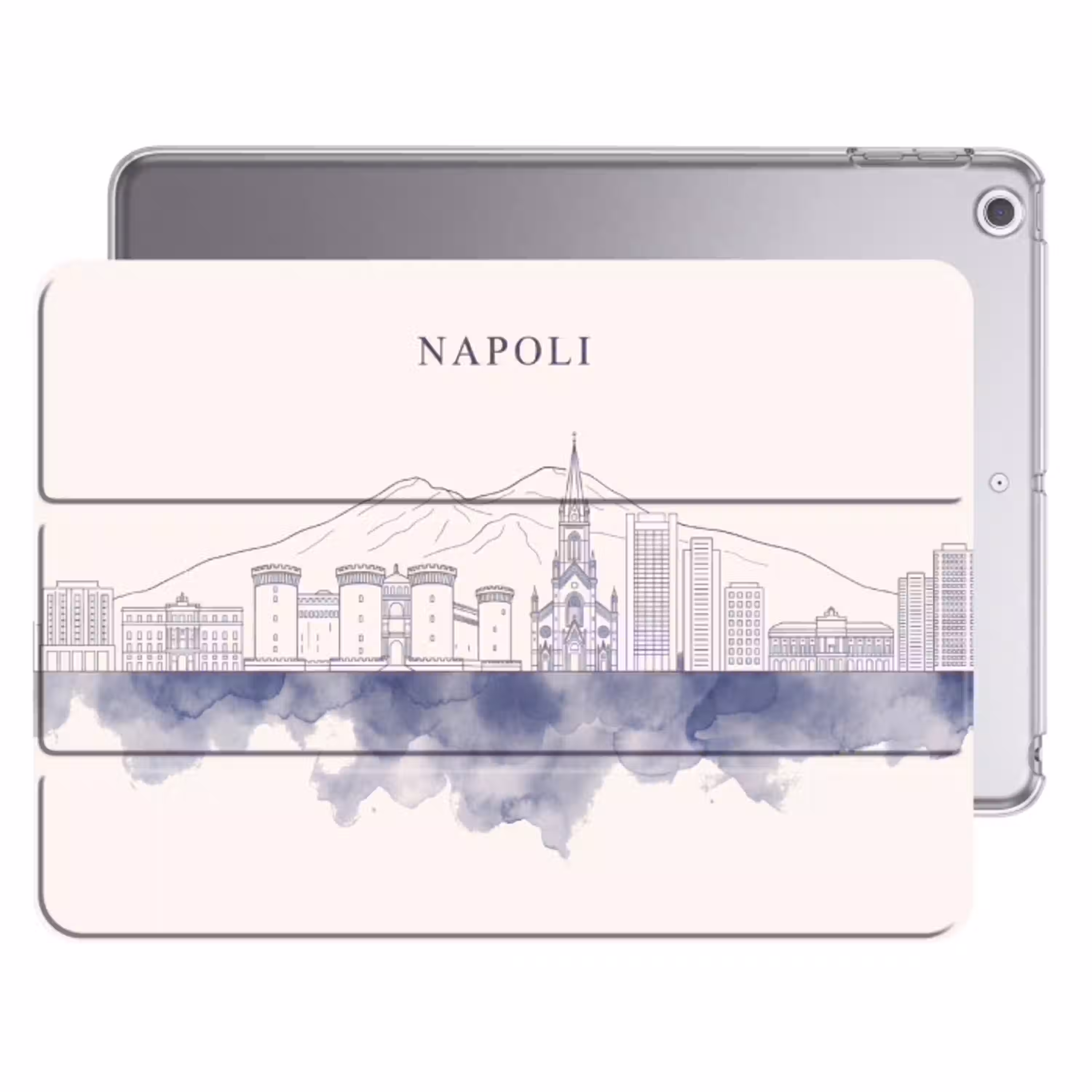 Napels - Skyline - Italie - Lijntekening - Aquarel Apple iPad 2017 middel -threedimensional_3d_global
