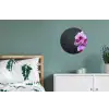 Orchidee - Bloemen - Roze - Flora Wandcirkel aluminium klein -slaapkamer