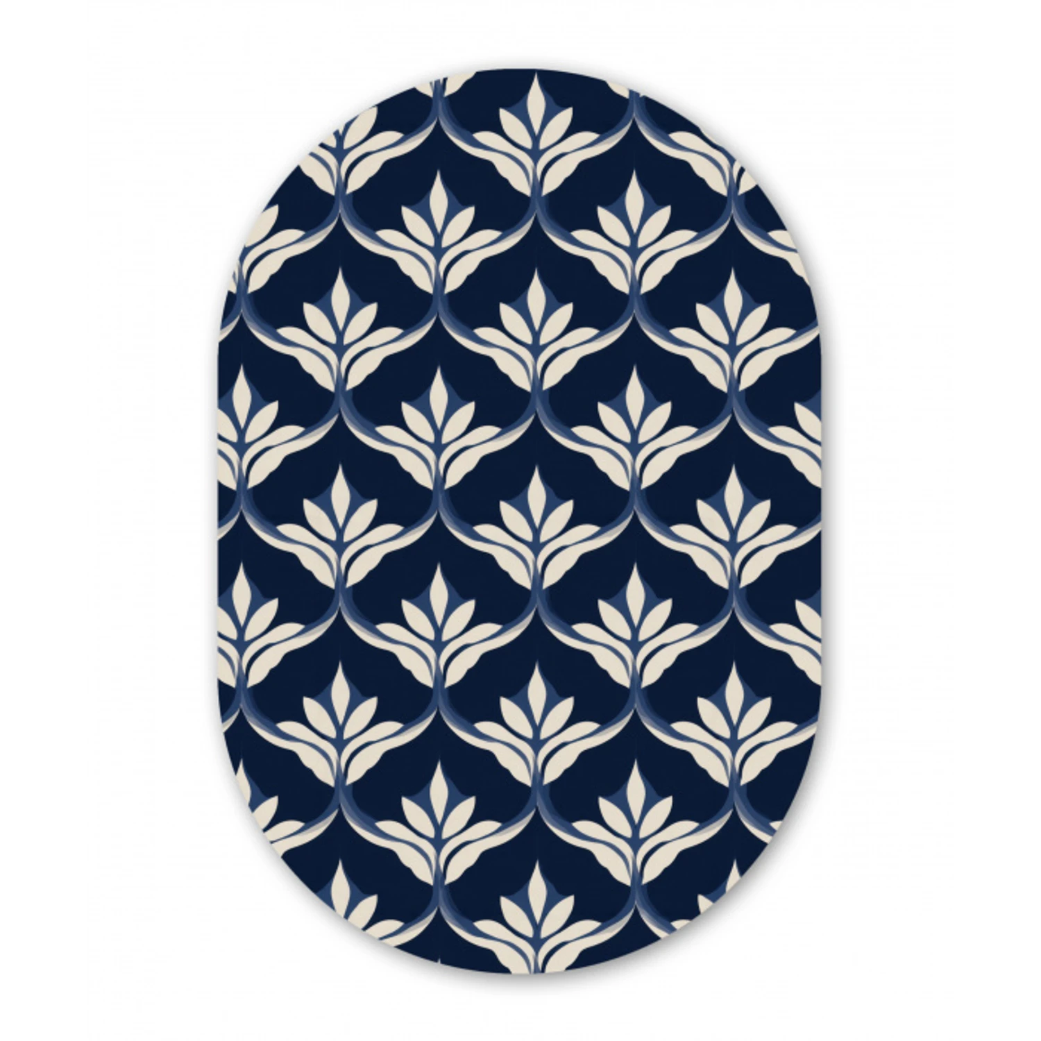 Modern - Ontwerp - Blauw Wandcirkel Ovaal Aluminium middel 839 -3d