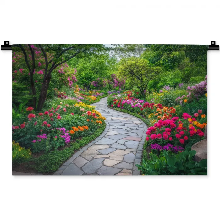 Park - Bloemen - Tuin Wandkleed katoen klein -zz3d