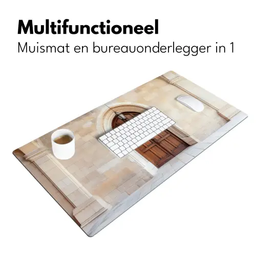 Houten - Deur - Lantaarn Muismat XXL klein -sfeer4