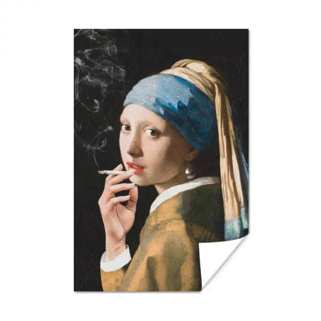 Poster - Meisje met de parel - Johannes Vermeer - Sigaretten