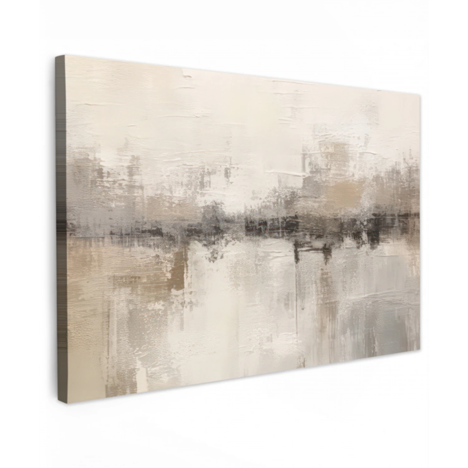 Moderne kunst - Abstract - Beige canvas 2cm klein -z3d