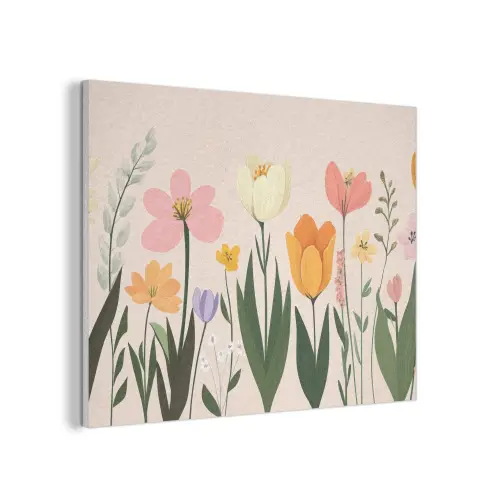 Pasteltinten - Bloemen - Illustratie PET vilt klein -3d