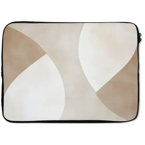Bruin - Japandi - Abstract laptophoes neopreen klein -zkaufland3dotto