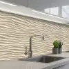Zand - Golven - Beige keuken achterwand 2 middel 871 -3d_schuin