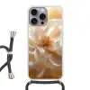 Close up - Pioenroos - Wit Hoesje iPhone 16 Pro Max met koord klein -3d