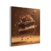 Taart - Chocolade - Eten - Brownie aluminium wit klein -3d