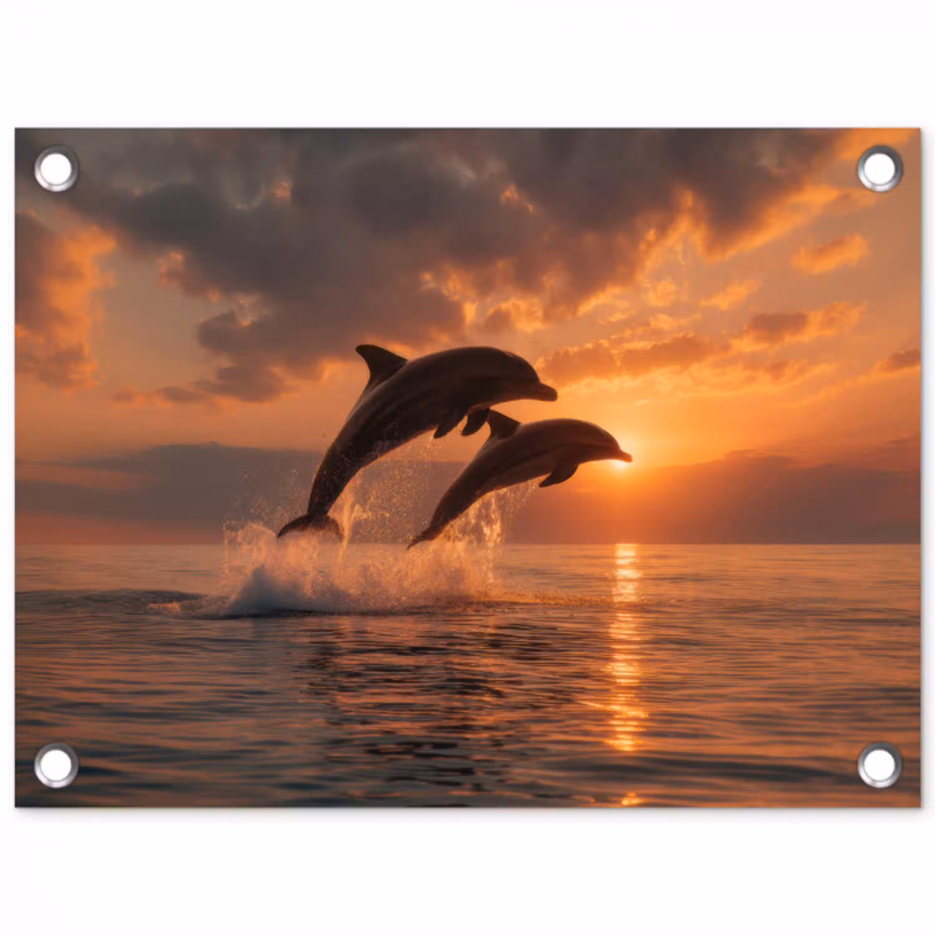 Dolfijnen - Zee - Realistisch tuinposter los doek klein -3d