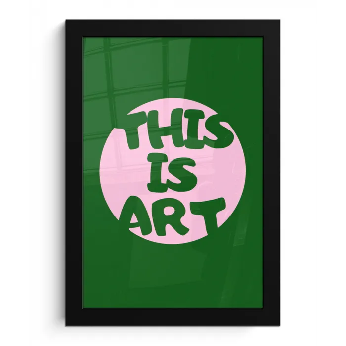 Cirkel - Roze - Tekst - Art fotolijst zwart zonder passe partout klein -3d