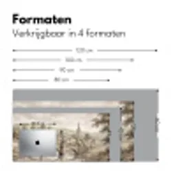 Dorp - Brug - Uitzicht - Groen Muismat XXL klein -sfeer5