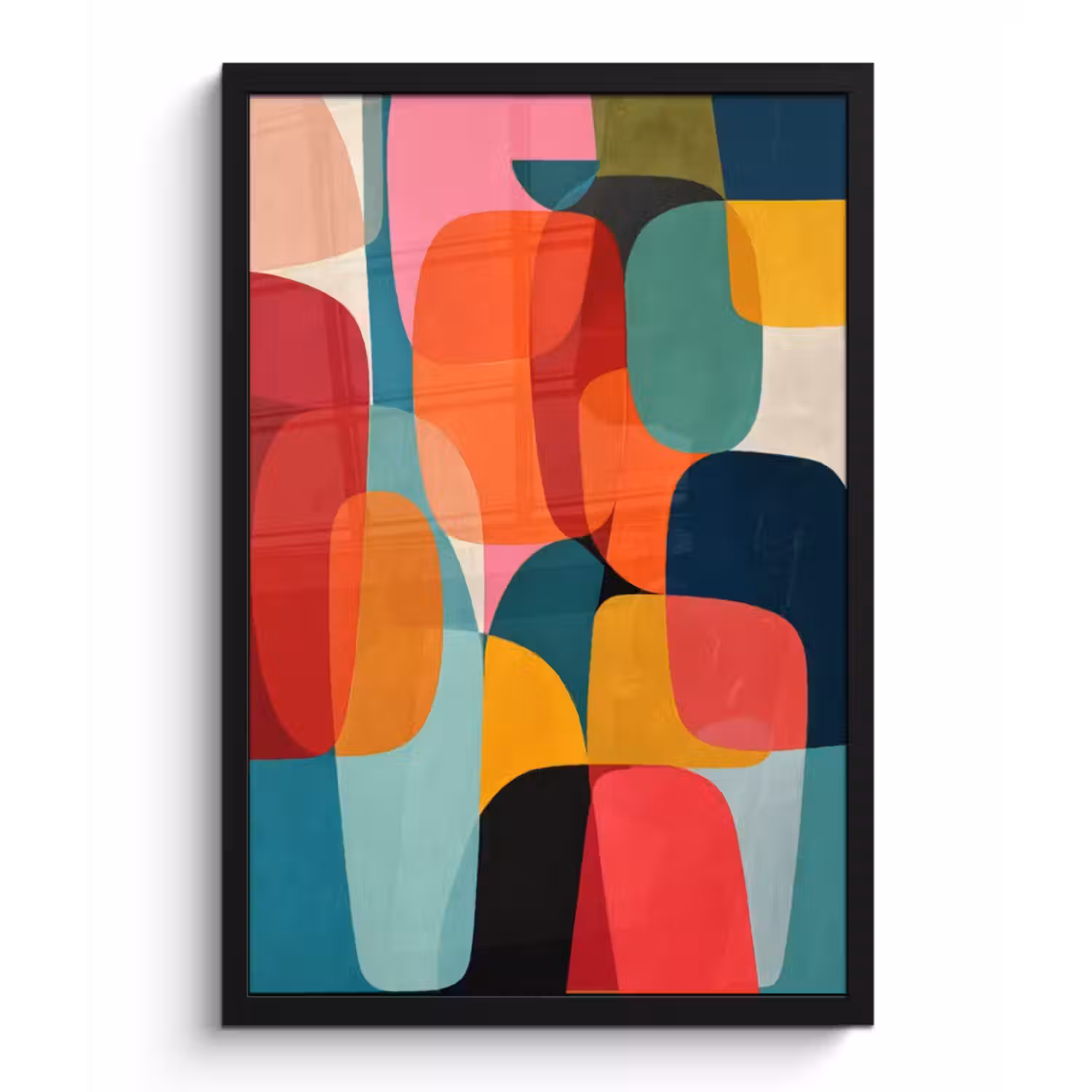 Poster met lijst - Vormen - Kleurrijk - Abstract - Vlakken