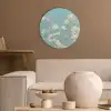 Stengels - Bloemen - Lucht - Wit Akoestische PET Vilt - Rond klein -sfeer1