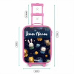 Dieren - Astronaut - Planeten - Sterren Kinderkoffer - Roze klein -productfoto_formaten