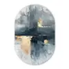 Kunst - Grijs - Goud - Abstract Wandcirkel Ovaal Forex klein -3d