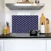 Oceaan - Schelp - Blauw - Wit Inductie beschemer met haakjes klein 777 -sfeer2