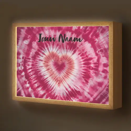 Tie Dye - Hartvorm - Roze Light Box met batterij (Wandlamp kind) middel -z3d_website