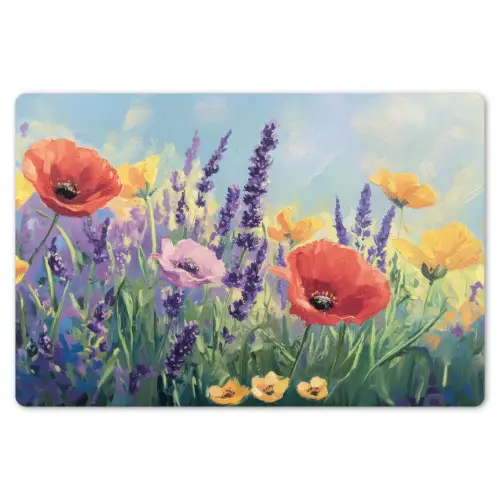 Weide - Bloemen - Kleurrijk Placemat vinyl groot -zzsfeer1_Kitchenyeah-website