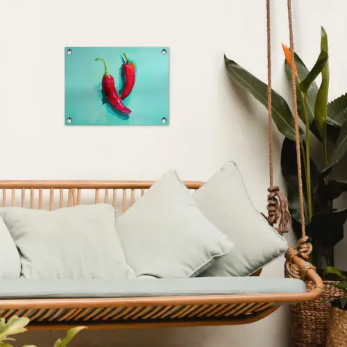 Chilipepers - Geverfd - Rood tuinposter los doek klein -sfeer7