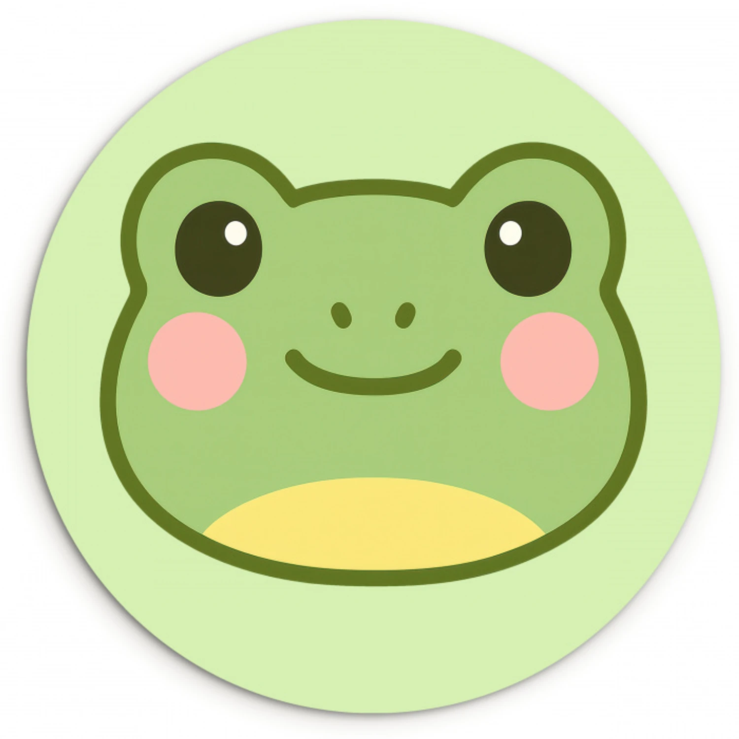 Kikker - Groen - Vriendelijkheid Wandcirkel kunststof plaat 5mm dik klein -3d