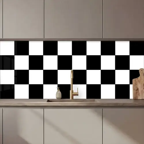 Schaakbord - Patronen - Zwart Wit keuken achterwand 2 middel 871 zz_3dshopping