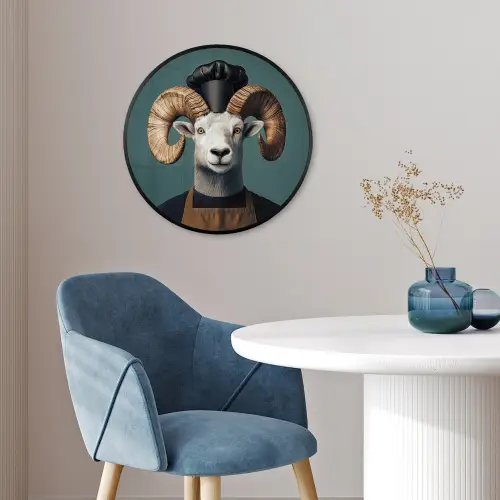 Geit - Hoorns - Kokskleding Fotolijst rond zonder passe partout klein -sfeer2