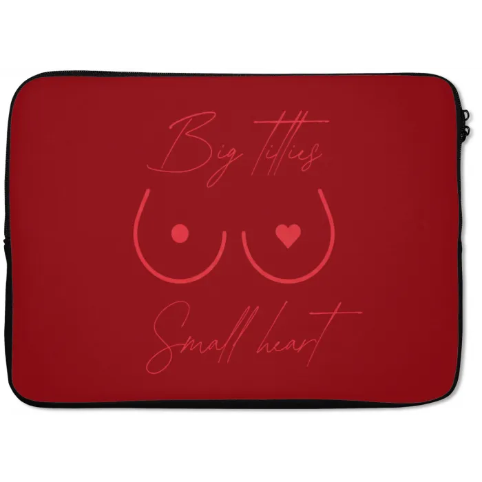 Big titties small heart - Rood - Hart laptophoes neopreen klein -zkaufland3dotto