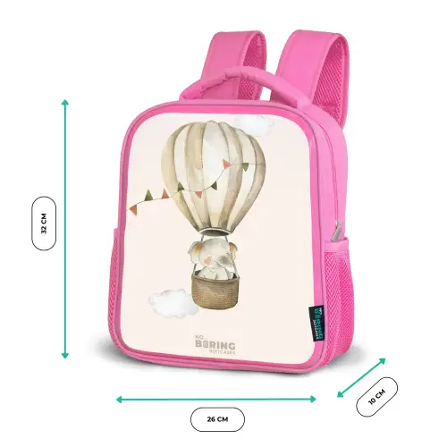 Olifant in een luchtballon Kinderrugzak - Roze middel -productfoto_formaten