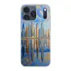 Skyline - Wolkenkrabbers - Water - Blauw Telefoonhoesje iPhone 17 Pro Max klein -3d
