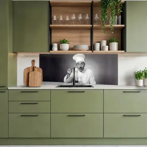 Chef - Spaghetti - Pasta keuken achterwand 2 middel -sfeer3