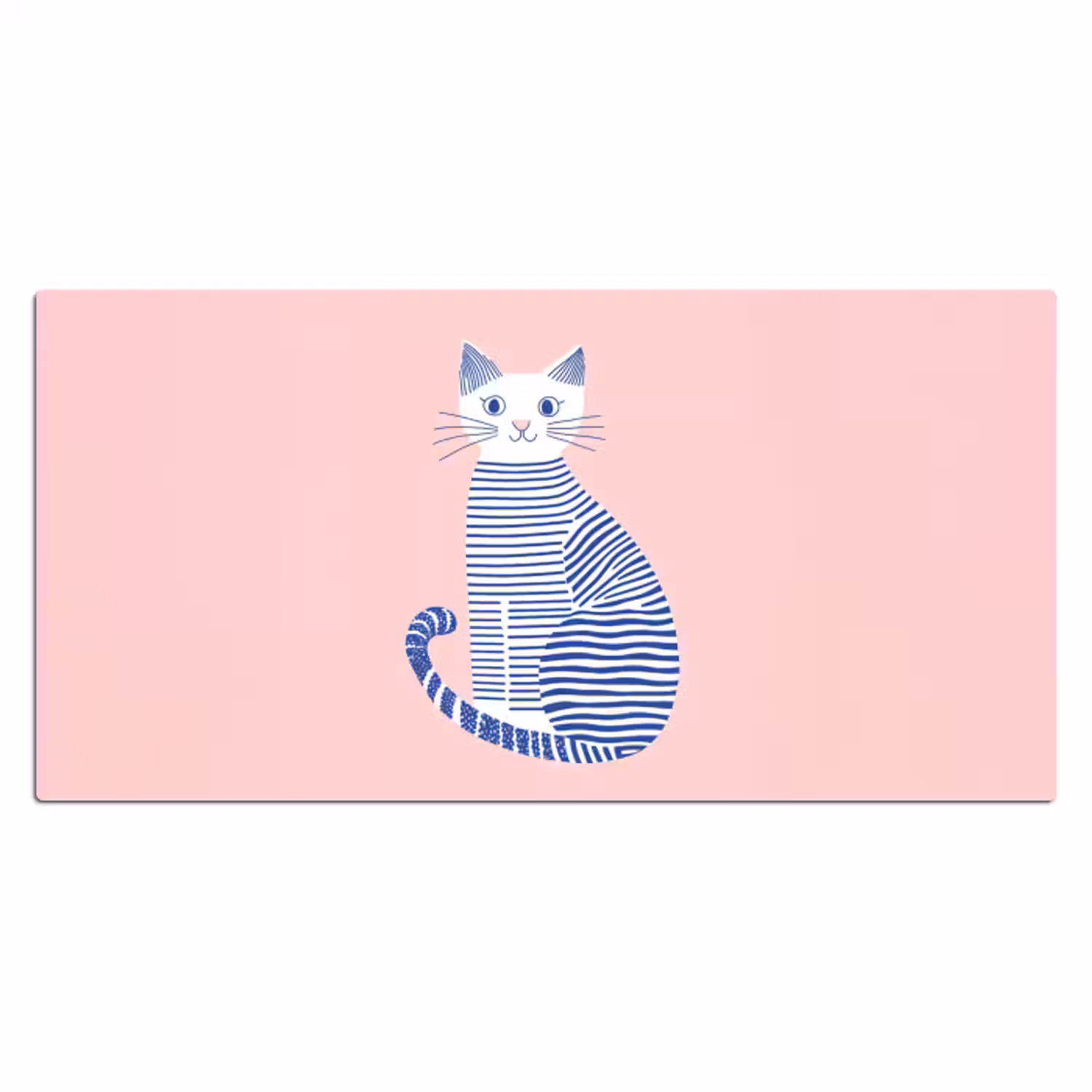 Bureau onderlegger - Kat - Illustratie - Minimalistisch - Roze